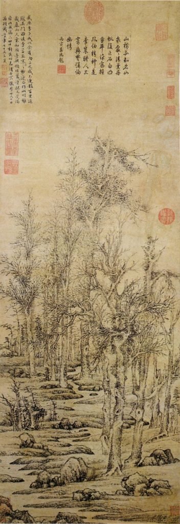 Imitation de la peinture forestière de Li Chenghan, encre sur papier, 1542, Wen Zhengming
