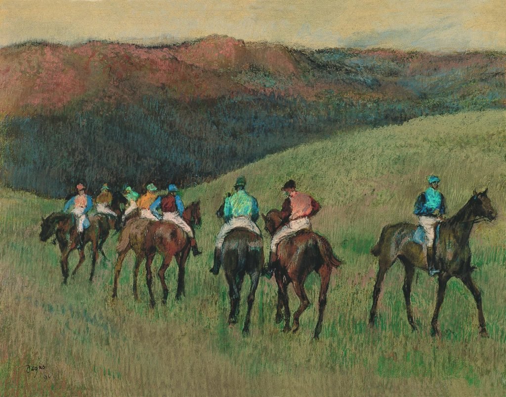Chevaux de course dans un paysage, Edgar Degas