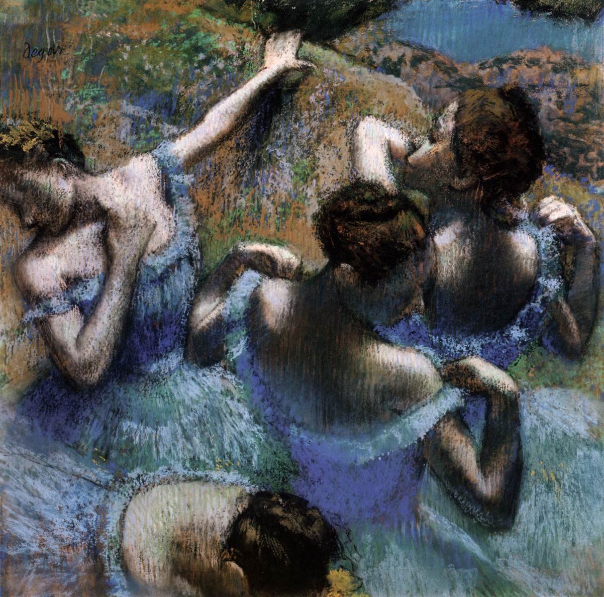 Danseuses en bleu, Pastel sur papier d'Edgar Degas, 1897