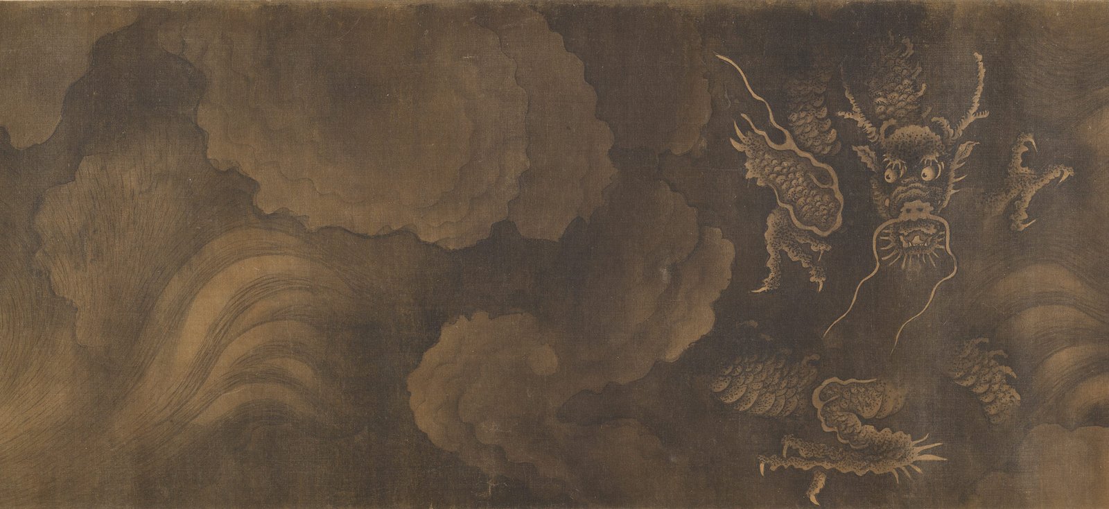 Pluie bienfaisante, encre sur soie de Zhang Yucai (- 1316)
