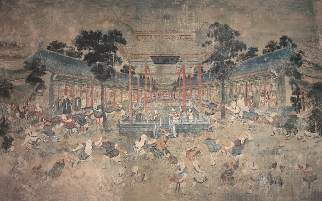 Peinture murale dans la Salle des robes blanches du Monastère Shaolin