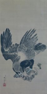 Aigle attaquant un singe, 1885, Kawanabe Kyōsai