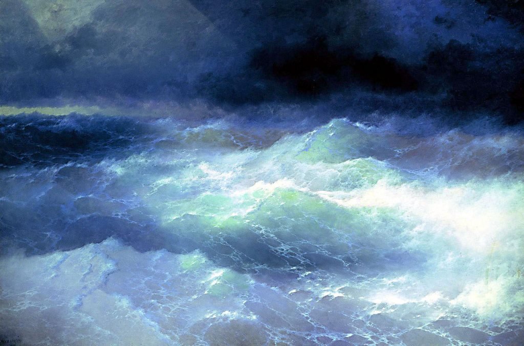 Parmi les vagues, 1898, huile sur toile Ivan Aivazovsky