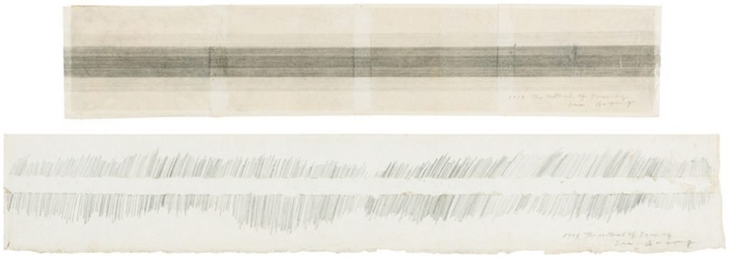 La méthode de dessin , 1979, graphite sur papier, décollage de Lee Kun-Yong