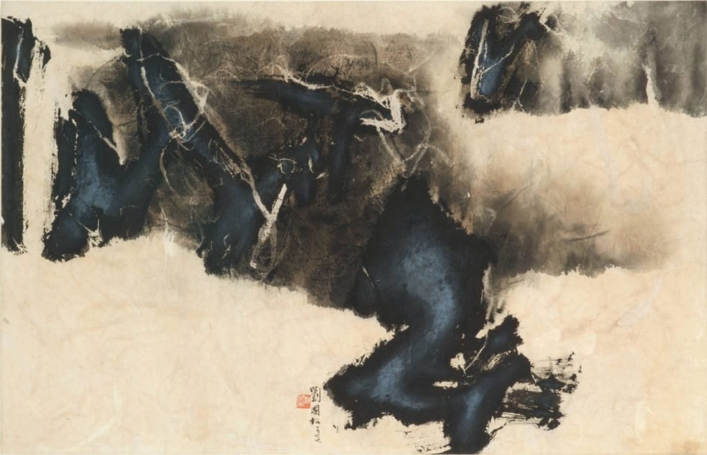 Rêve zen, 1966, encre et couleur claire sur papier de Liu Guosong