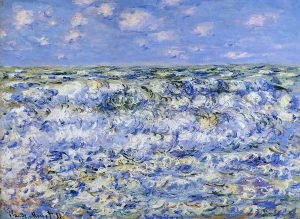 Les vagues déferlantes, huile sur toile de Claude Monet, 1881