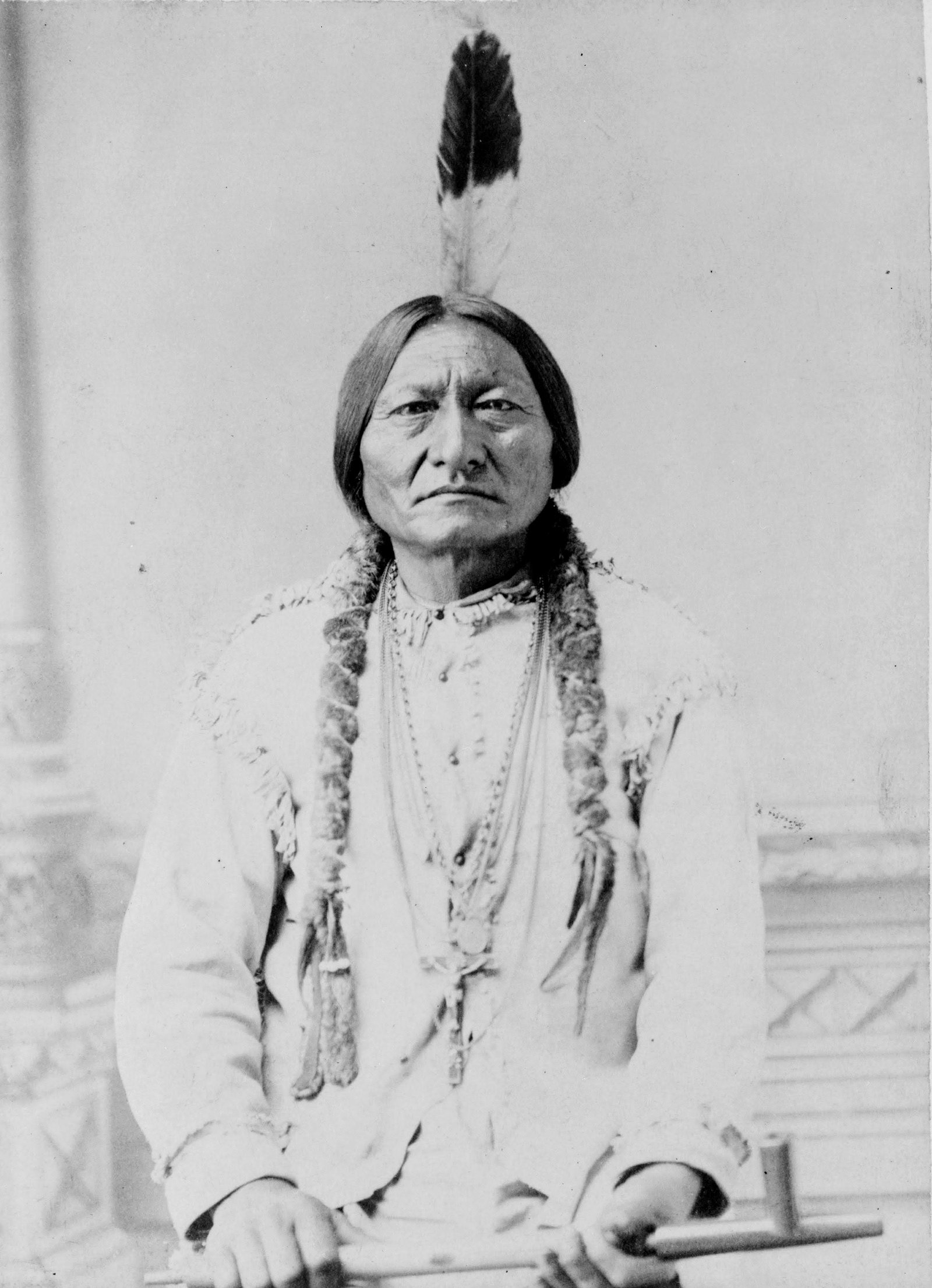 Sitting Bull en 1885. Photo prise à Bismarck, dans le Dakota du Sud.