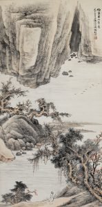 Paysage d'après Dong Bangda, encre et couleur sur papier, daté de jisi 1929, Feng Chaoran (1882-1954)