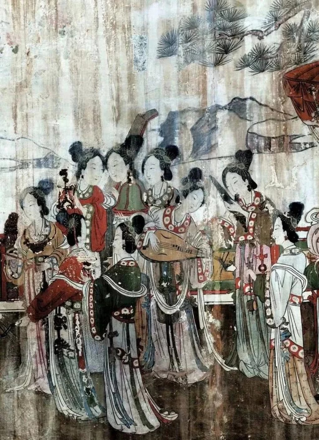 La fête du chant et de la danse, peintures murales du temple de la Vierge de Fuyang 