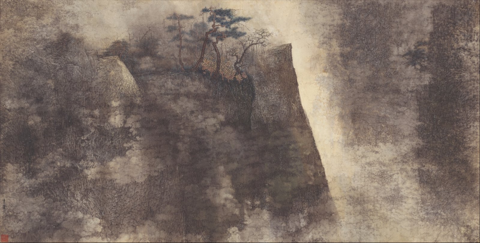 Écouter les nuages défiler, encre et couleur sur papier, 1998, Li Huayi
