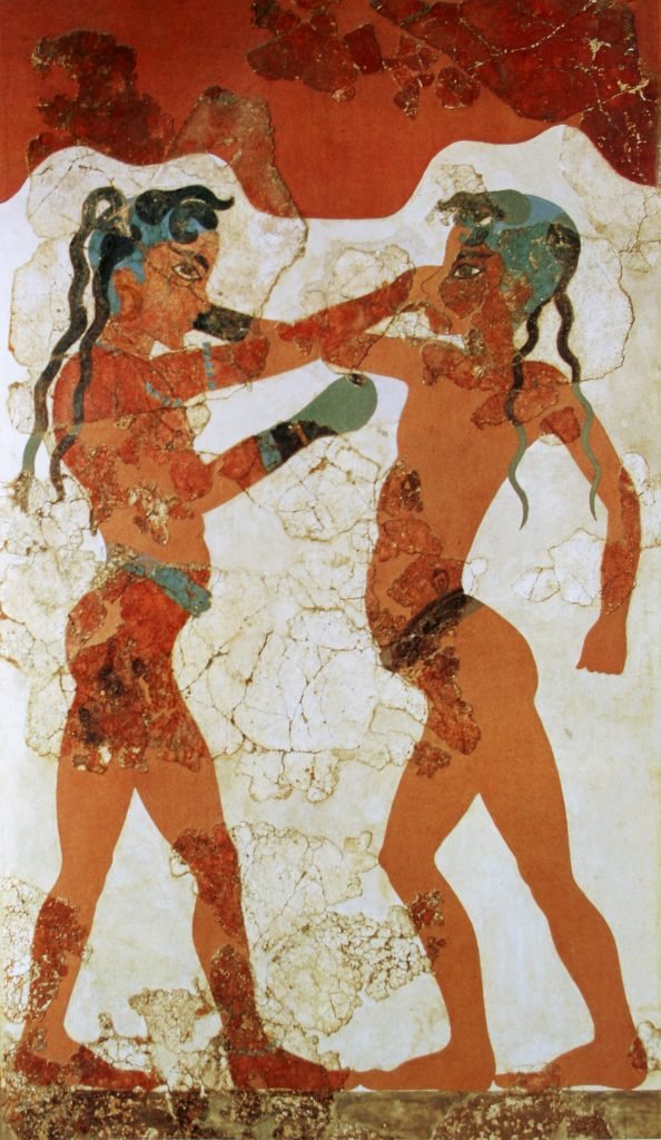 Fresque des jeunes boxeurs, Akrotiri, Grèce. 