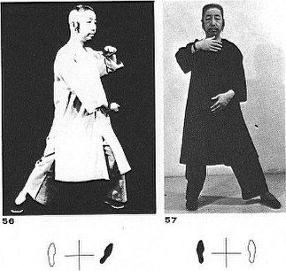 Mouvoir les mains comme des nuages, à droite est la vingt deuxième posture de la forme en trente sept pas du professeur Cheng Man Ching. 
