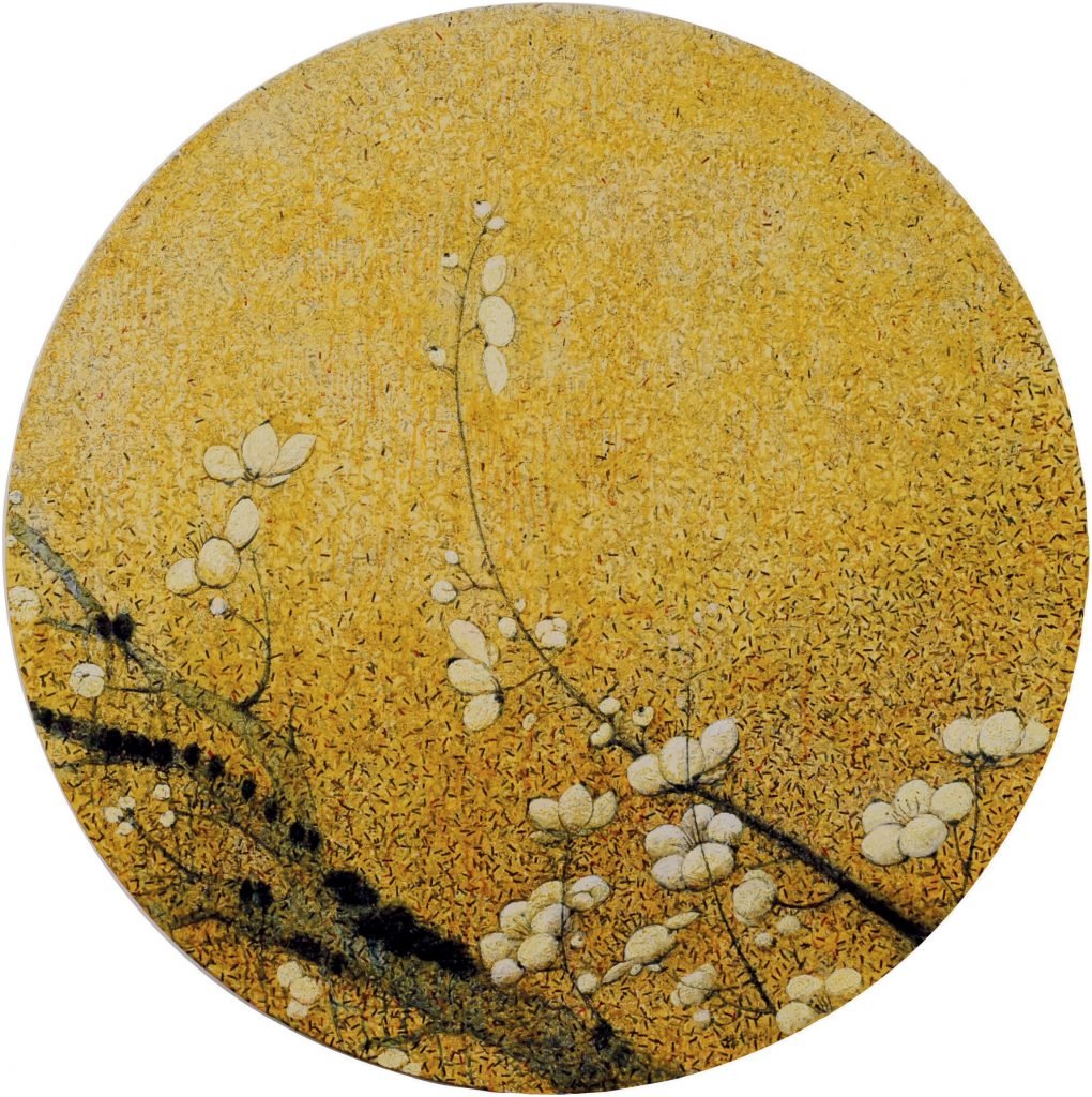 Fleurs de prunier dans le style de la dynastie des Song n°5, 2013, acrylique et techniques mixtes sur toile, Yang Qian