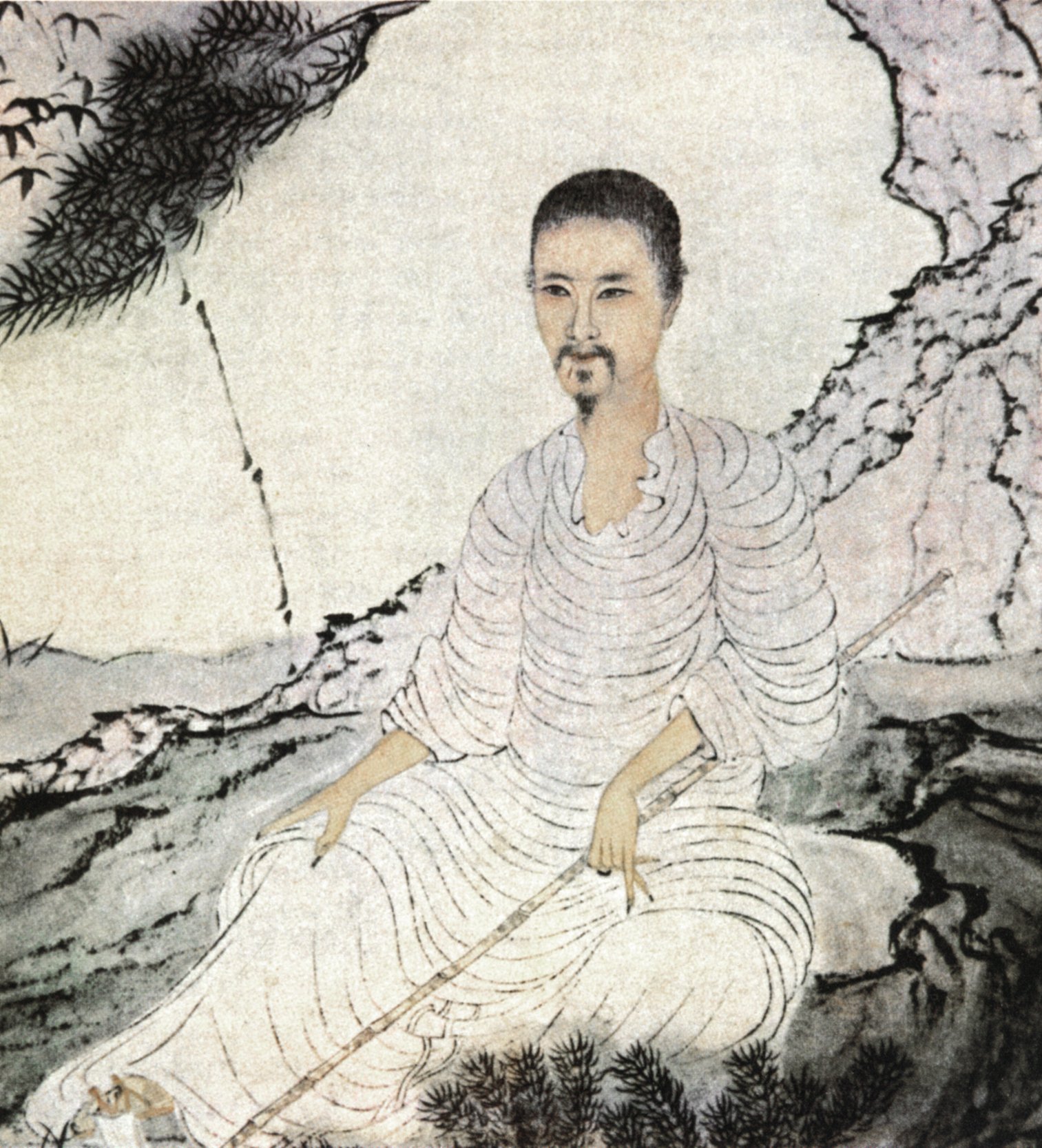 Autoportrait, la plantation d'un pin, 1674, Shitao