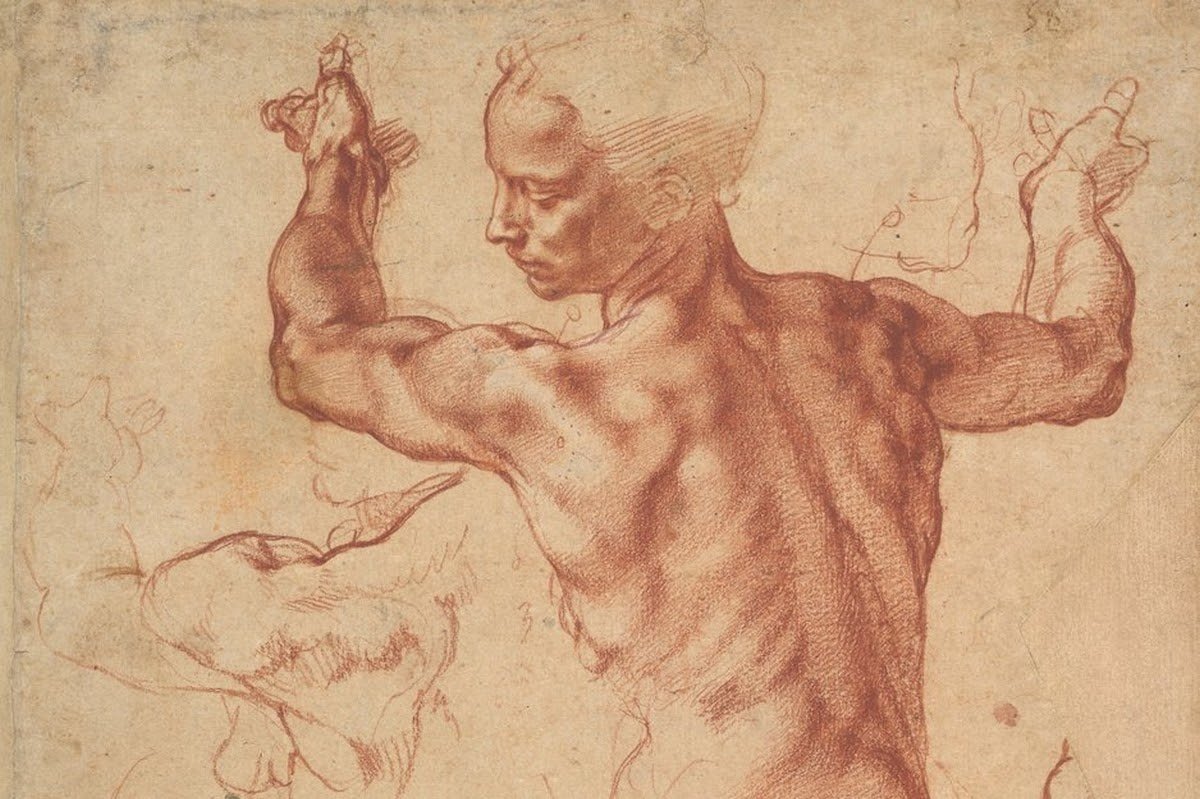 Études pour la Sibylle Libyenne , détail, Michelangelo Buonarroti