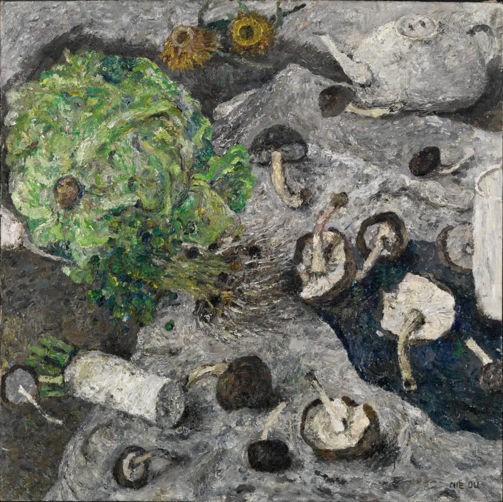 Champignons, 1997, huile sur toile, Nie Ou (chinois, né en 1948)