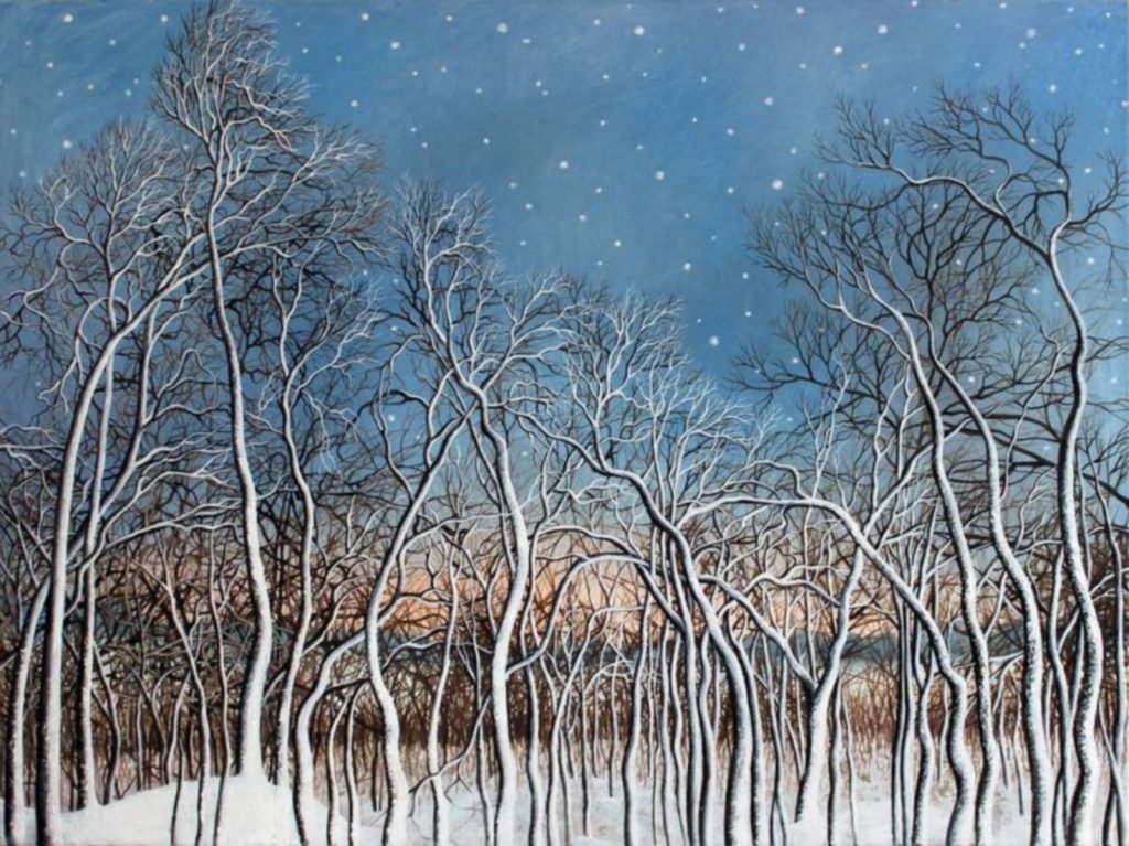 Ceux qui se réjouissent dans la neige, huile sur toile, Olga Kvasha