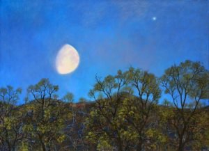 Nuit au clair de lune, huile sur toile, Olga Kvasha