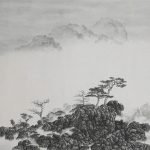 Arbres au sommet d'une montagne, encre sur papier Xuan, Hsia I-fu