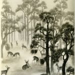 Deer in Richmond Park, 1938, encre sur papier, Chiang Yee