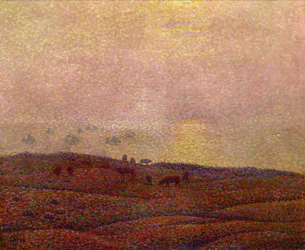 Vaches dans un paysage, 1899, huile sur toile de Theo van Rysselberghe