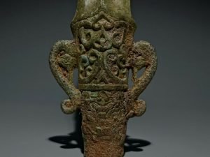 Fer de lance en bronze, période des Royaumes combattants, détail