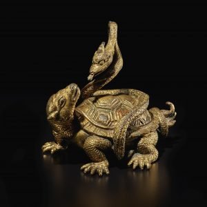 Tortue et serpent en bronze doré, dynastie Song - Ming