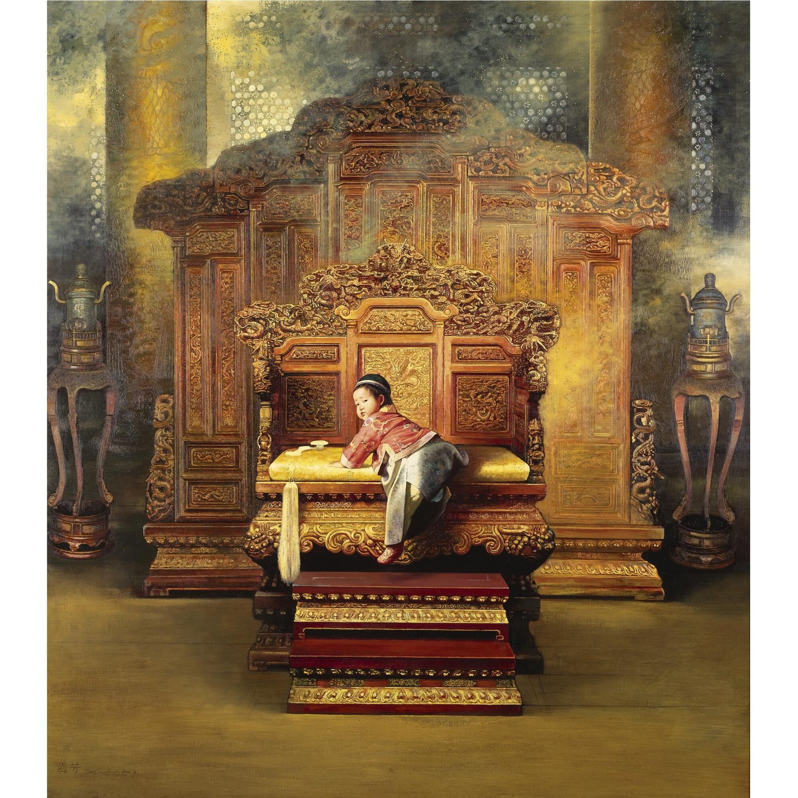 Fils du ciel, 2004, huile sur toile, Jiang Guofang