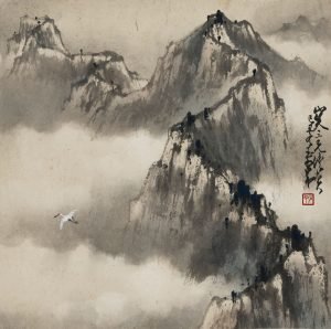 Rocher du lion, encre et couleur sur papier, 1949, Zhao Shao'ang (1905-1998)