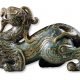 Bixie en jade incrusté de fil d'or, dynastie Han