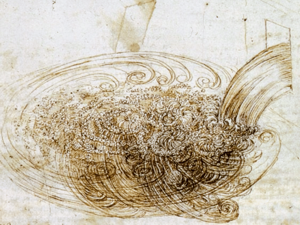 Étude de Léonard de Vinci sur les turbulences