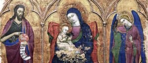 Vierge à l'enfant entre Saint Jean Baptiste et Saint Michel, Barnaba da Modena,1328-1386, Gènes