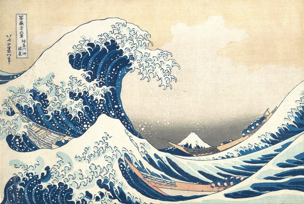 La Grande Vague de Kanagawa, 1830 ou 1831, gravure sur bois, Hokusai