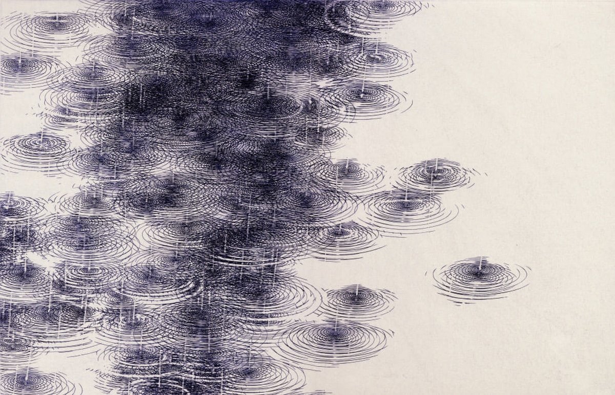 Paroles du ciel, eau-forte, 2020, Fudezuka Toshihisa