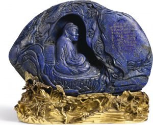 Un rocher de lapis-lazuli Bodhidharma, Dynastie Qing, période Qianlong