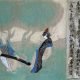 En jouant de la petite cithare sous un arbre, peinture murale, Dunhuang, grotte 85, fin des Tang