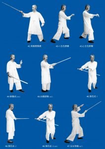 Forme à l'épée postures Cheng Man Ching, 42 à 47