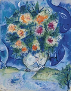 Animal dans les fleurs, gouache, aquarelle, pastel et huile sur papier, Marc Chagall