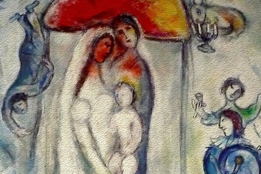 La Vie, détail, 1964, huile sur toile, Marc Chagall, Fondation Maeght, Saint-Paul-de-Vence, France.
