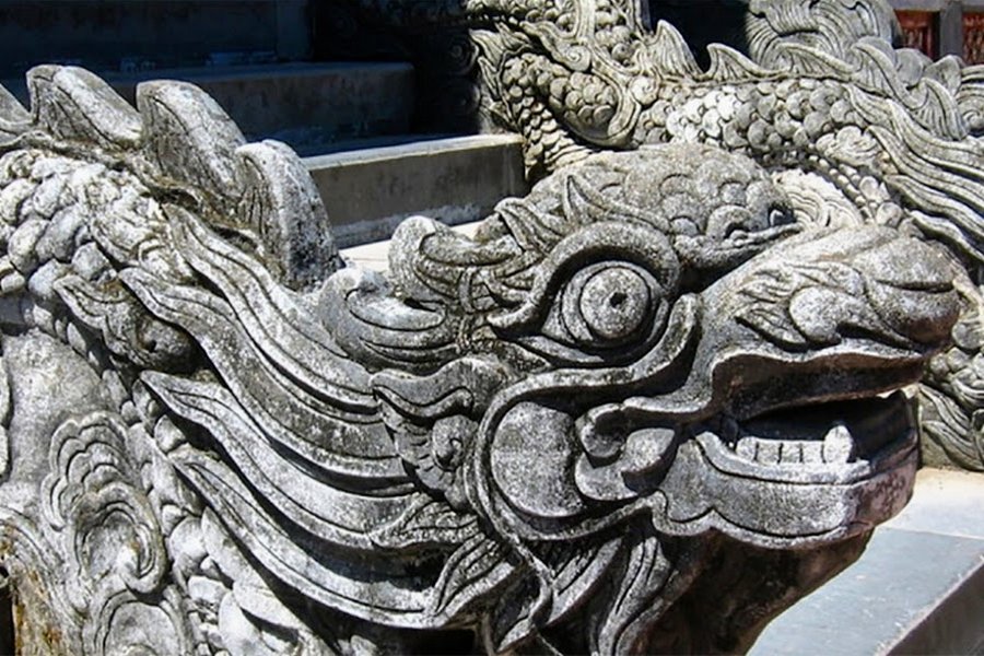 Photographie de dragons de pierre vietnamien