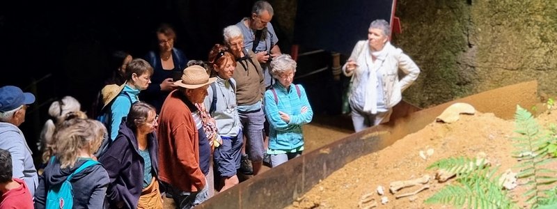 Visite des phosphatières du Cloup d'Aural, juillet 2022, photographie de Dominique Clergue