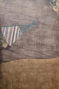 Paire de paravents à six volets, attribué à l'atelier de Sotatsu ; papier, encre, pigments, peinture à la poudre d'argent et application de feuilles d'or ; époque d'Edo, début du 17° siècle .