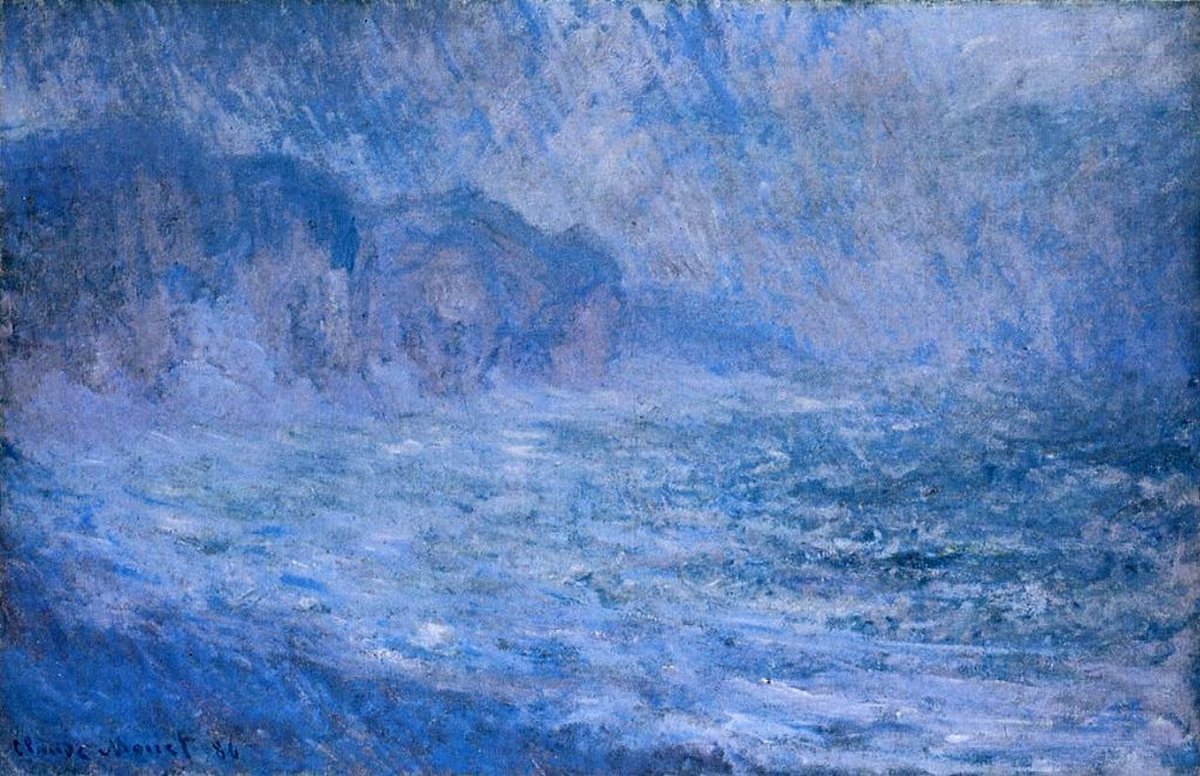 Falaise à Pourville, pluie, 1896, Claude Monet, collection particulière